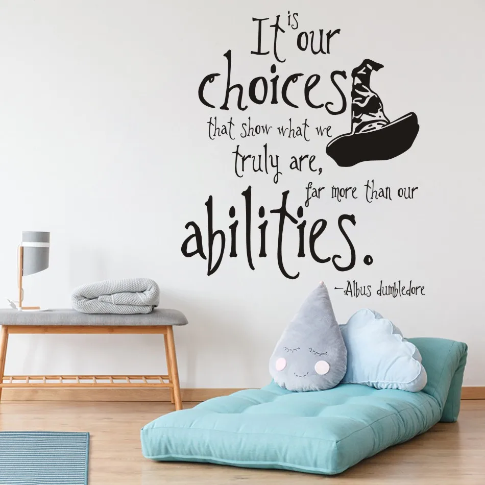 

Harry Potter Our Choices Quote Vinyl Wall Decal Lettering Abilities Sorting Hat Sticker Mural Kids Bedroom Room Decoration W271