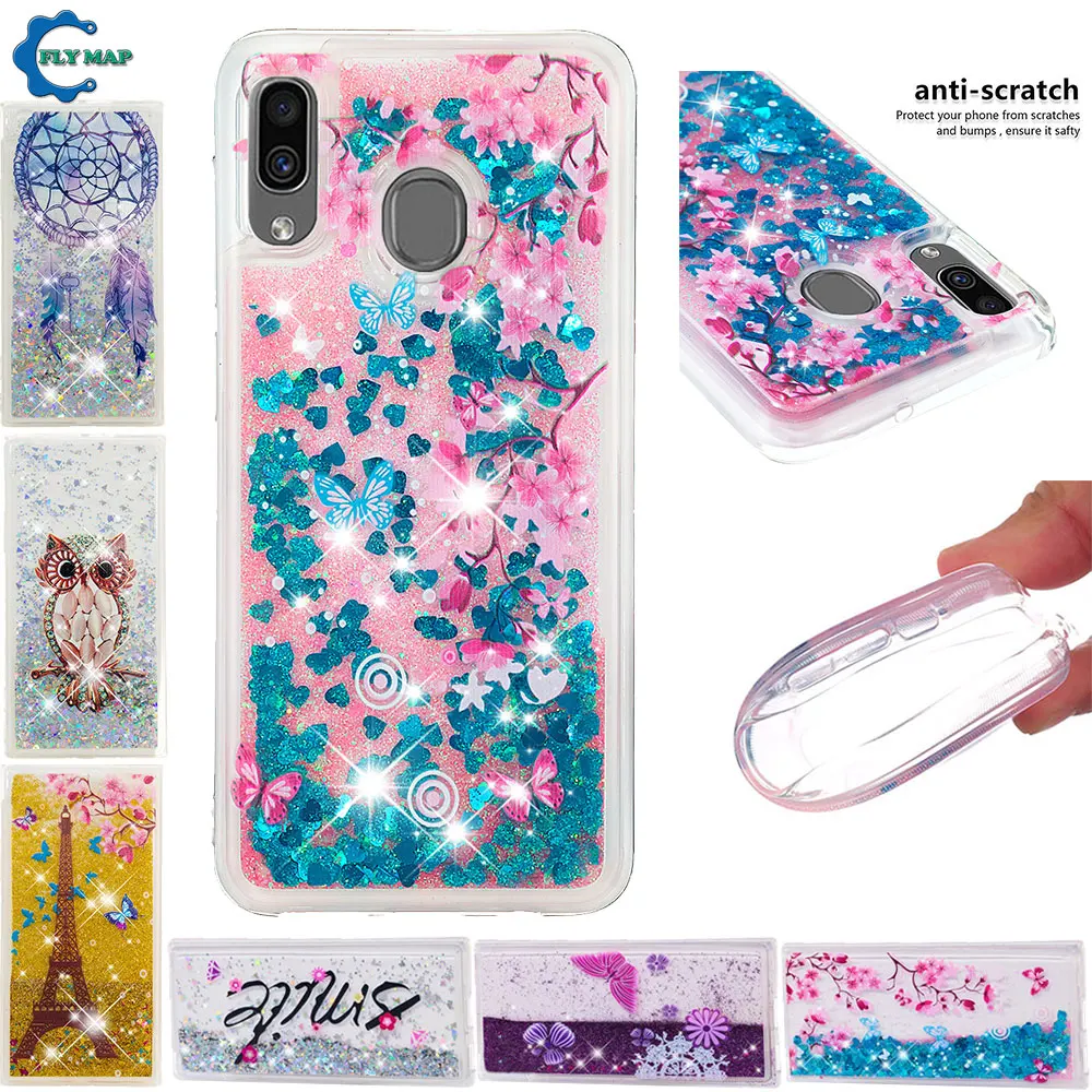 

Quicksand Case for Samsung Galaxy A 30 A30 2019 A305FD A305F/DS SM-A305FD SM-A305F/DS Dynamic Liquid Glitter Stars Phone Cover