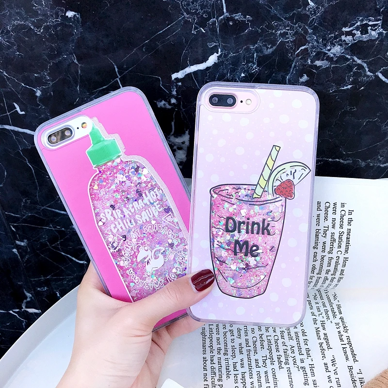 Чехол Quicksand Capinha для iPhone 7 7Plus 8 8Plus 6 6s Plus динамический жидкий Жесткий ПК чехол X XR XS Max