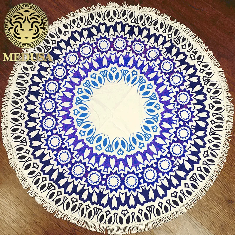 Медуза круглый микрофибра пляжное полотенце "мандала" yoga коврик для пикника клеенка салфетка для стола