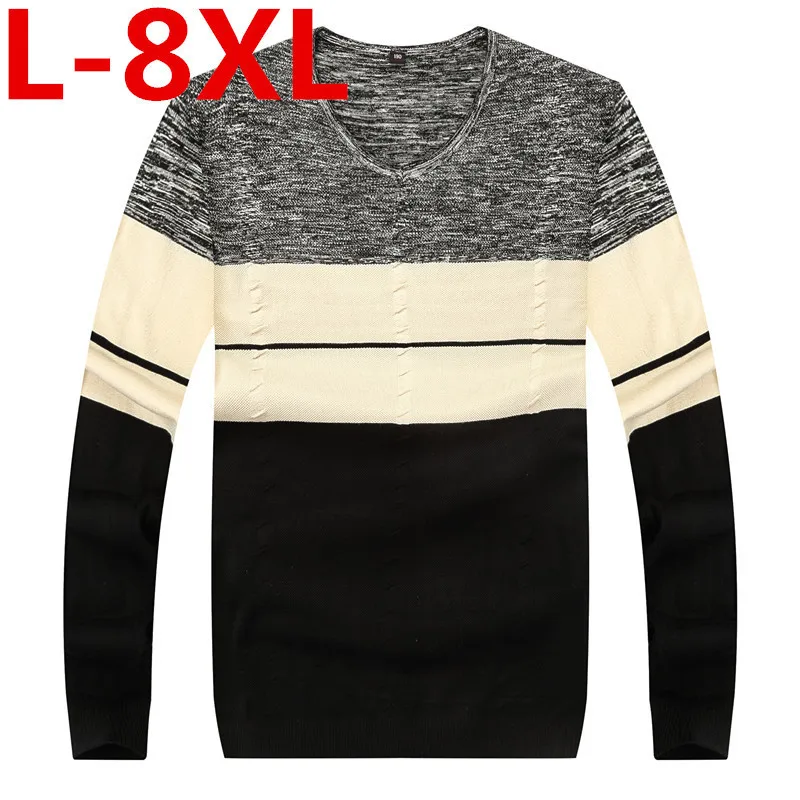 Свитер размера плюс 8XL 7XL 6XL мужские повседневные свитера мужской вязаный теплый