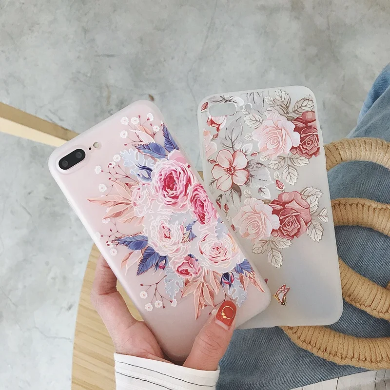 

Flower Cases For Coque iPhone X XR MS Maxr 6 6S 5 7 8 Plus Case TPU Fresh Flower Phone Back Cover Fundas Capa For Case iphone 5S