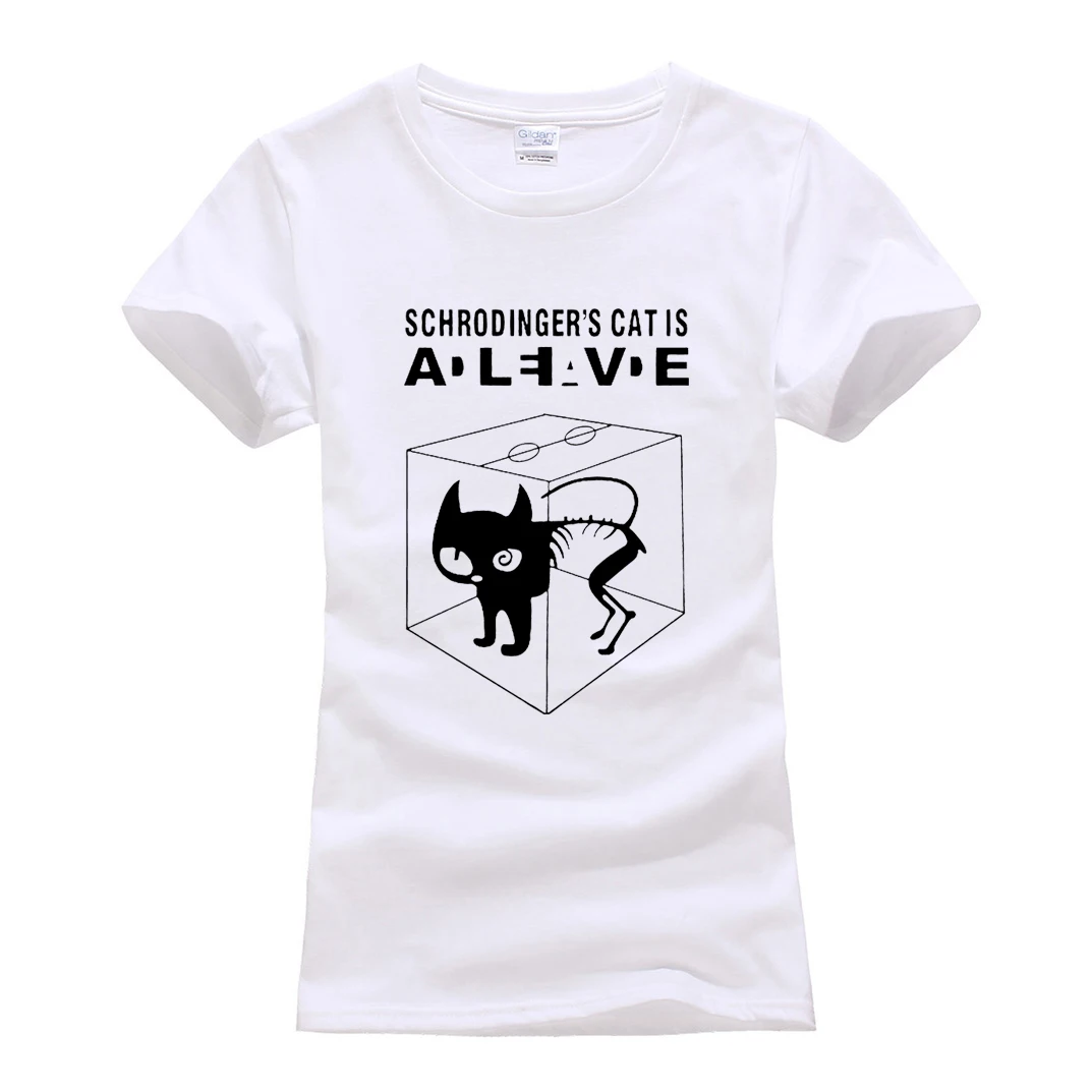 De algodón de manga corta Camisetas Mujer camiseta divertida mujeres el gato de Schrodinger camisetas casuales de verano de 2018 la teoría del Big Bang T camisa De algodón de manga corta Camisetas Mujer camiseta divertida mujeres el gato de Schrodinger camisetas casuales de verano de 2018 la teoría del Big Bang T camisa