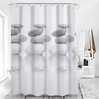 

180*180cm Polyester Stone Dacron Printing Thickening Curtain Bathroom Curtains Easy Clean Shower Curtain Polyester Water Proof