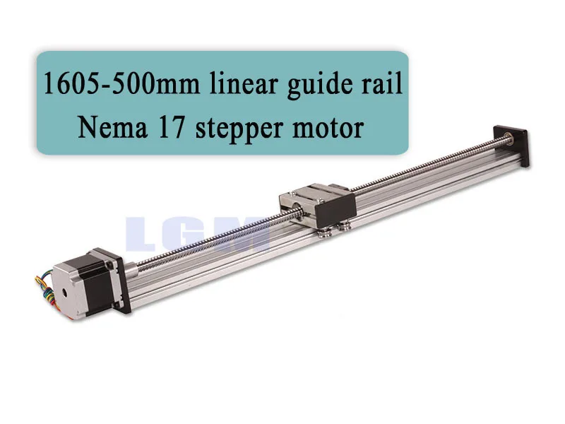 cnc rail kit linear bearing slide rail 500mm linear rails cnc + nema 17 stepper motor linear stage effective stroke500mm LG004