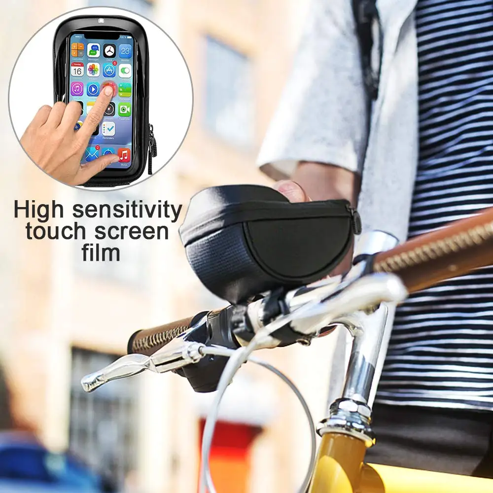 Bike Bicycle Phone Mount Bag Waterproof Front Frame Top Tube Handlebar Bag Touch Screen 6.0 inch MTB Road Bicycle Phone Holder