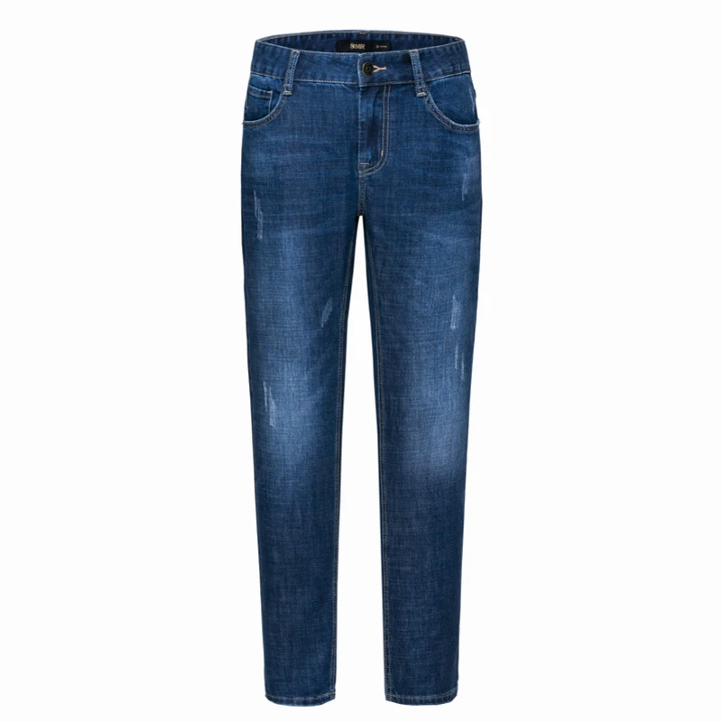 90% OFF SEMIR Men Slim Fit Cotton Jeans with Destruction Men's Cotton Jeans Washed Denim with Zip Fly with Button for Spring Autumn