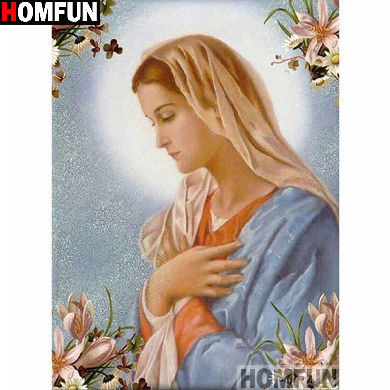 HOMFUN Full Square/Round Drill 5D DIY Diamond Painting &quotReligious figure&quot Embroidery Cross Stitch Home Decor Gift A14918 | Дом и сад
