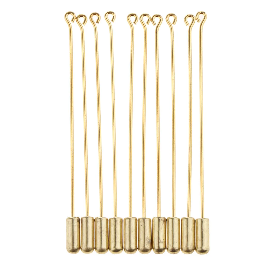 Phenovo 10 Piece 7.1cm Long Needle Plug Lapel Stick Hat Scarf Brooch Boutonniere Pin Diy Findings for Party Wedding Fancy Dress 