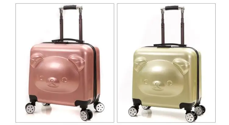Медведь стиль детский путешествия чемодан на колесиках для багажа Сумка на колесах Малыш колесных дорожный Чехол дети прокатки чемодан