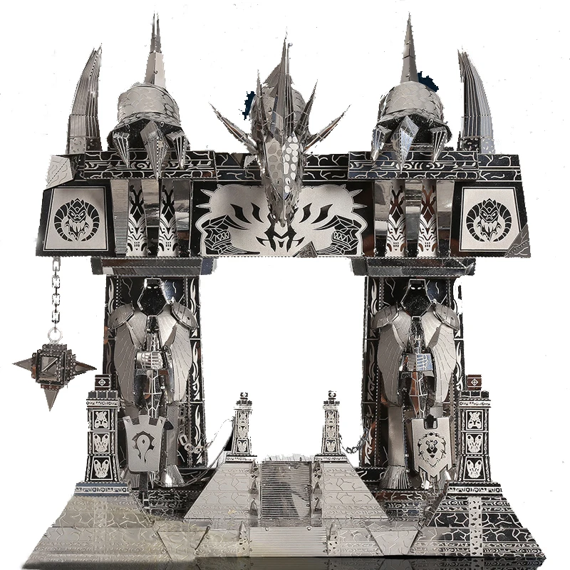 Картина Королевство 3D металлический пазл-ворота тьмы Золотой/Серебряный