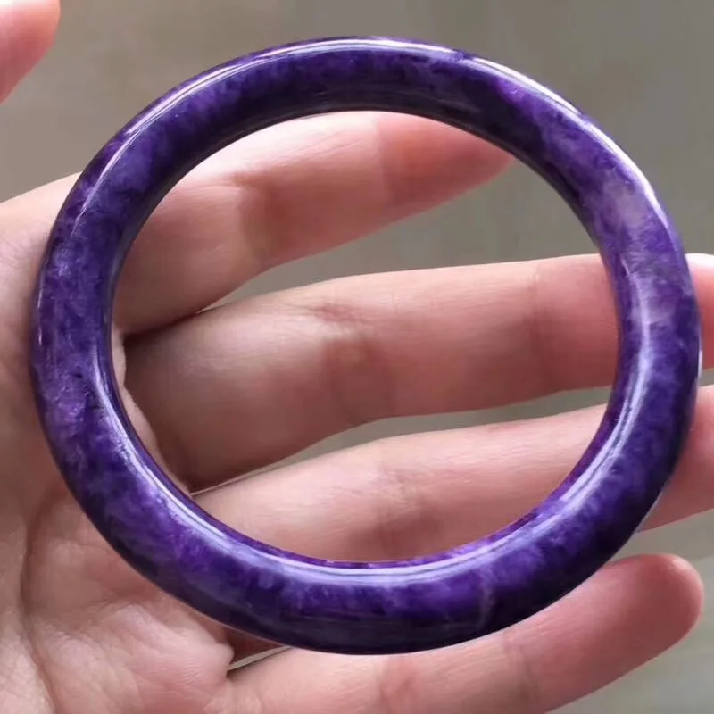 

Genuine Natural Purple Charoite Bangles 56.2mm Gemstone Crystal For Women Female Gift 9mm Size Fashion Bangle Certificate