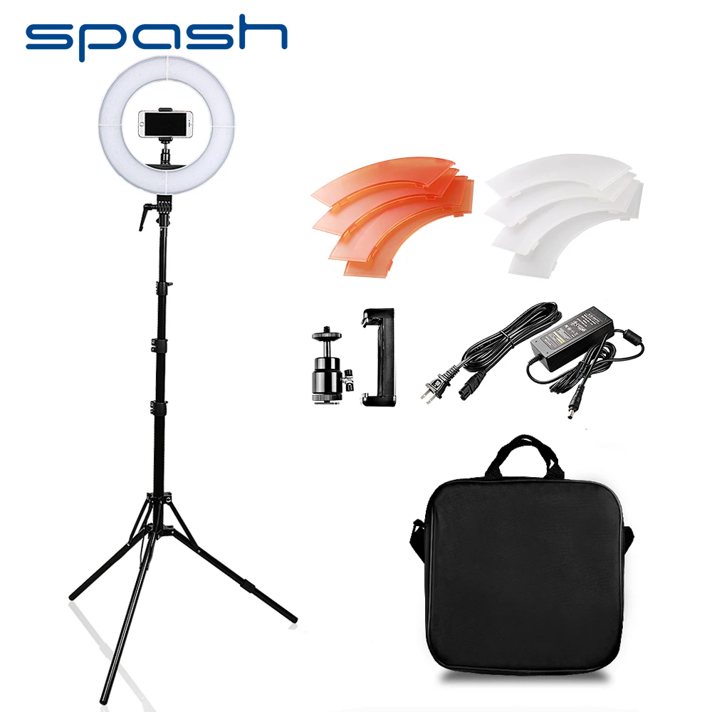 

spash RL-12 LED Ring Light 12" Photography Lighting with Tripod CRI90 Dimmable 5500K 196 LEDs Camera Photo Studio Video Lamp