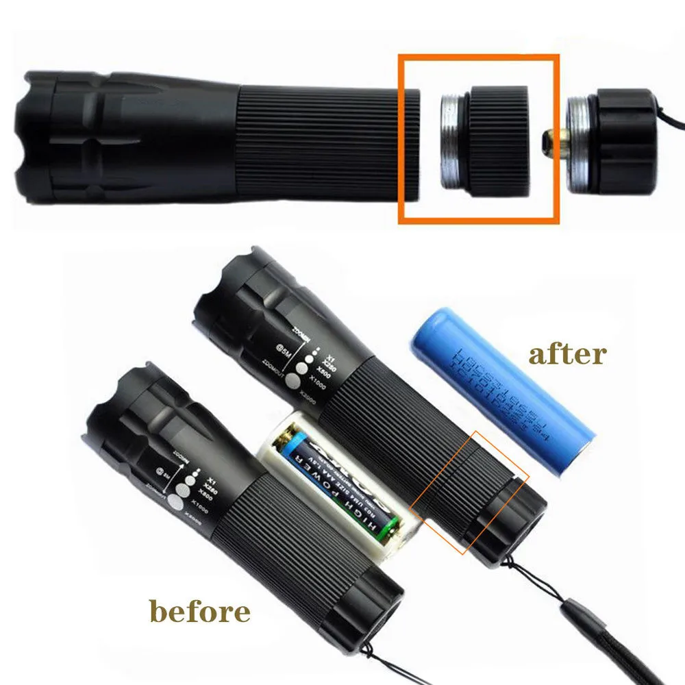Best Hot Extension Tube For Flashlight Torch 18650 Battery Extended Lengthen Fitting  10.9 1