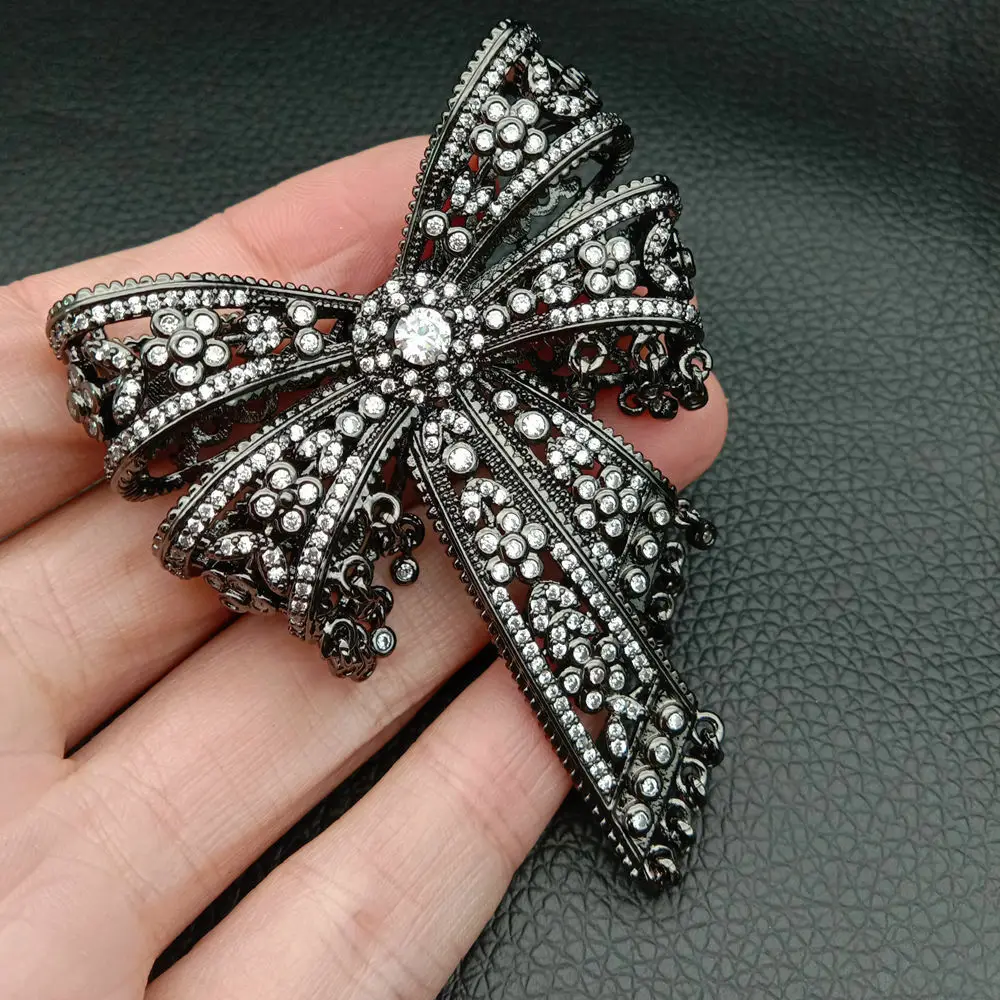 Кубический циркон Micro pave bowknot Разъем 50x55 мм позолоченный DIY ювелирных изделий