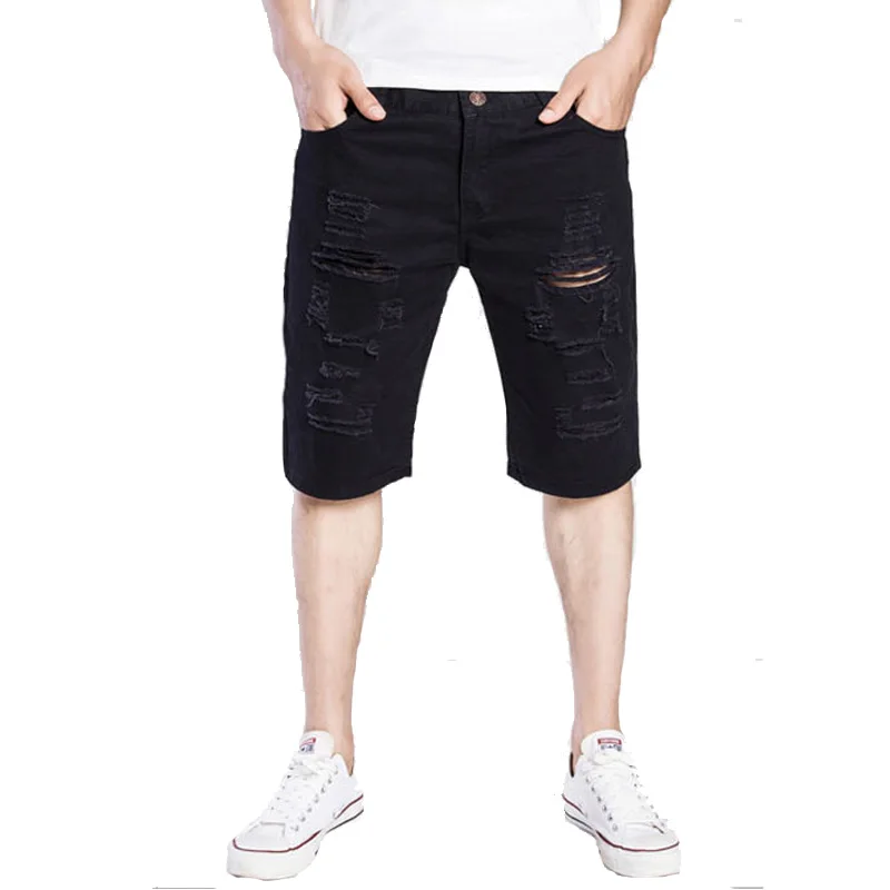 

Denim Shorts Men 2019 Brand Fashion Casual Hole Short Jeans Korean Comfortable Chino Shorts