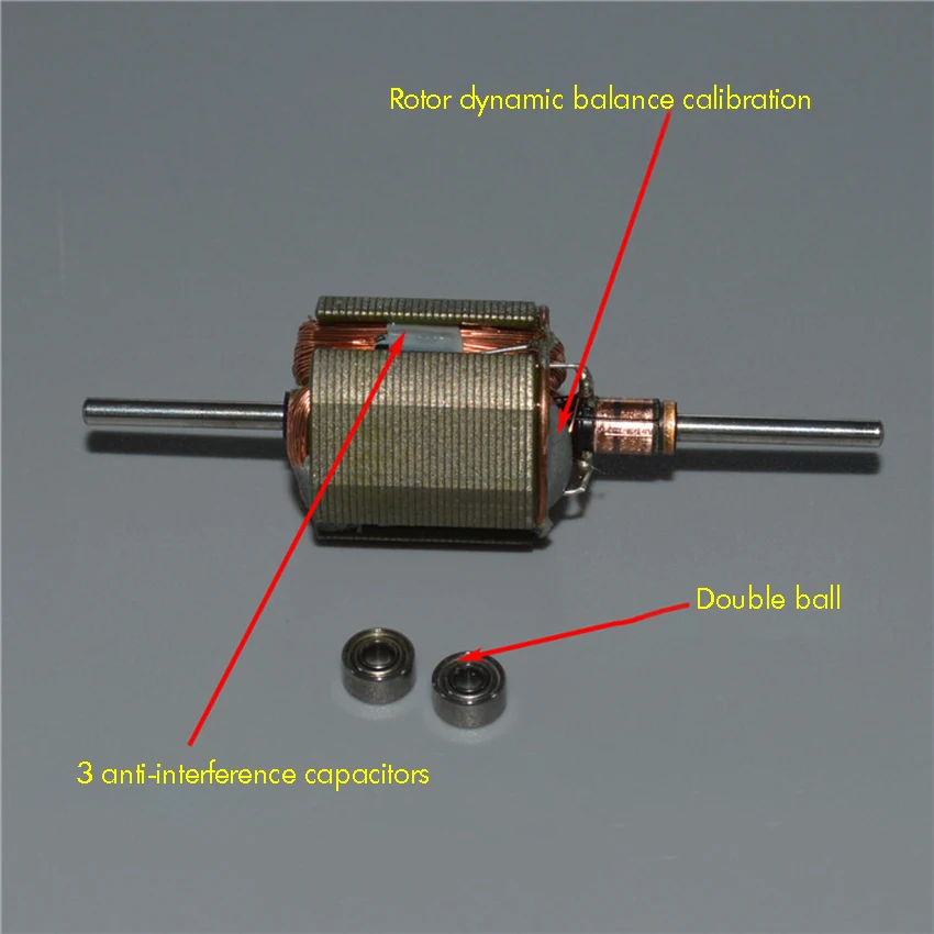 Двойной вал DC 370 двигатель 3 V-12 V образным вырезом спереди и сзади двигатель на шарикоподшипниках угольные щетки, бесшумный высокий крутящий момент DIY двигатель вал диаметр 2 мм