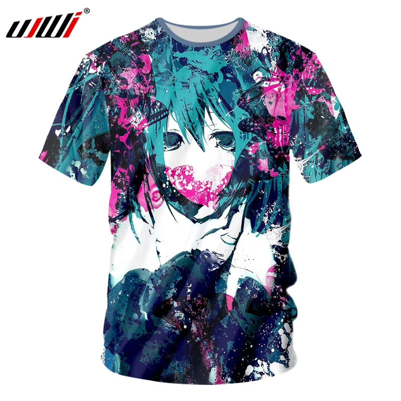

UJWI New Fashion Print T-shirts Anime Funny Cool Men/Women Tops Tees 3D Men's Clothing Harajuku T Shirts Casual