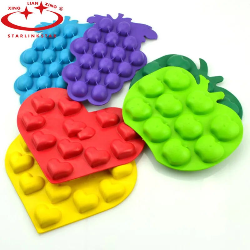 

1 Pcs 2016 Apple Pineapple Strawberry Ice Mold Heart GrapesIce Shape Ice Mold Tray Ice-making Molds For Bar Party Kitchen Tools