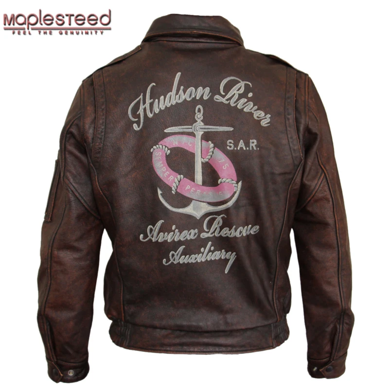 

MAPLESTEED A2 Leather Pilot Jackets Men Leather Jacket Vintage 100% Cowskin Aviator Jacket Man Winter Coat Male Skin Jacket M107