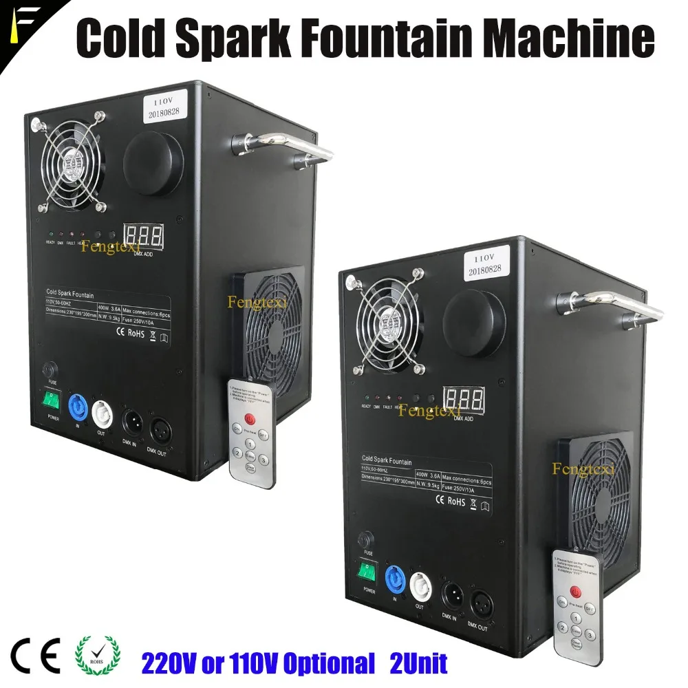 2units DMX 512 Electric Spark Cold Fire Fountain Device Wireless Remote Control Sparkle Spark Firework Machine