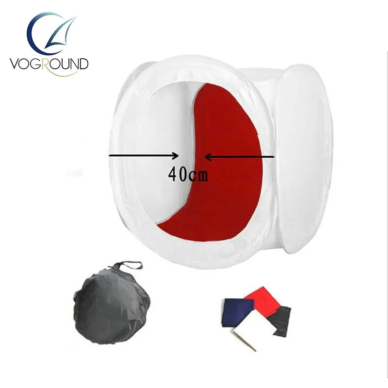 

New 40cm Folding Lightbox Portable Photography Studio Softbox White Round With Four Color Background Photo Studio box