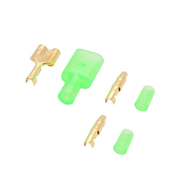 

100pcs/lot automotive motorcycle cable wire connector male + female connectors green sheath
