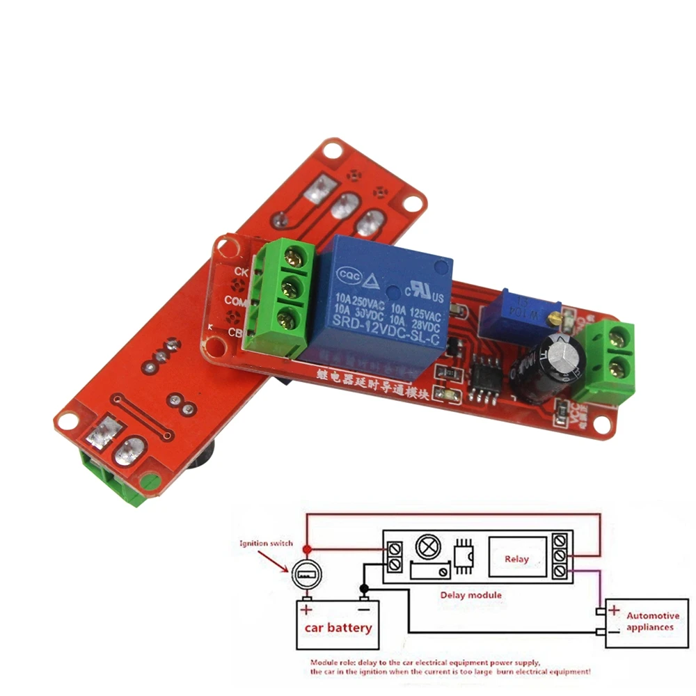 

NE555 0~10S Adjustable Module DC 12V Delay Relay Shield Timer Switch