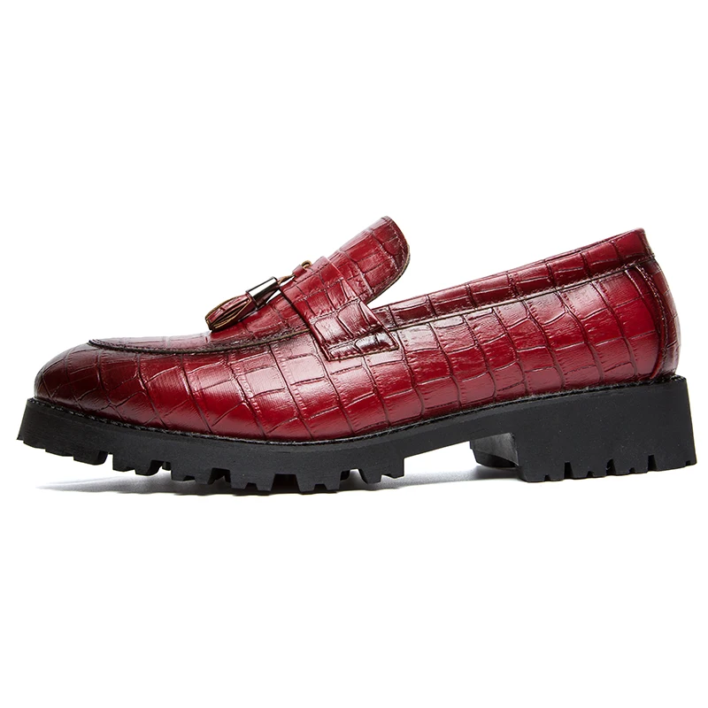 fashion snake skin platform men shoes patent leather luxury brand tassel wedding dress foowear fish brogue oxford shoes for men (68)