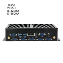 Dual Gigabit Ethernet LAN Mini Computer Fanless Core i5 4200U Mini PC Celeron 2955U 6*COM support AES-NI PFSense Windows OS WIFI