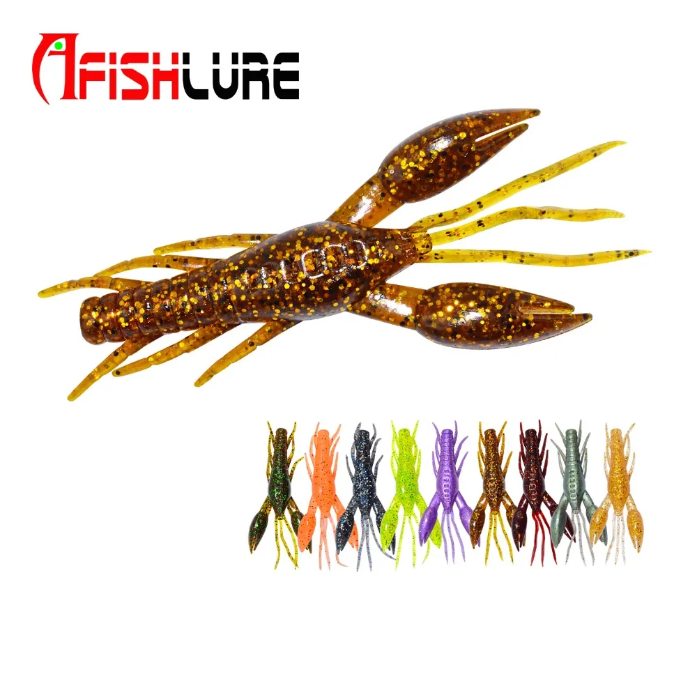 

4pcs/lot Afishlure AR-14 hammer Crab clamp Shrimp 80mm 5.5g claw Bait artificial lure sauce green bait Swimbait Fake Fish Peche