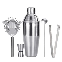 

UPORS Stainless Steel Cocktail Set 550ml/750ml Cocktail Shaker Set with Muddler Jigger Bar Spoon Ice Tong Bartender Kit Bar Set