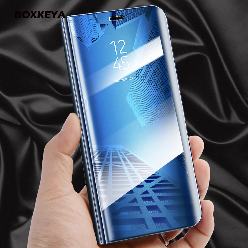 Зеркальные кожаные чехлы для Samsung Galaxy J3 J4 J5 J6 J7 A3 A7 A5 2017 2018 A6 Plus A9 Star Note 9 Duo Smart Cover |