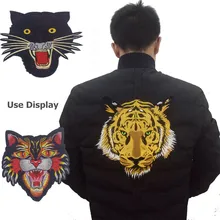 Новой вышивки большого и среднего размера ГУ голова тигра паста ткани DIY декоративная одежда аксессуары для заплаты одежды