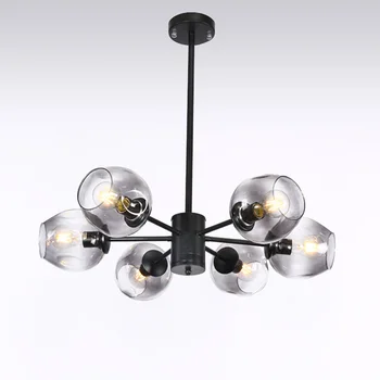 

Modern Glass Chandelier Nordic Dining Room Kitchen Living Room Designer Lighting Luminaire Gold Black