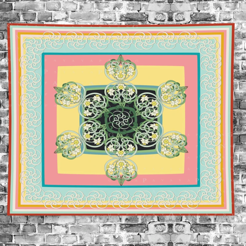 Nordic Style Classical macrame Pattern yellowTapestry Vintage Style bohemian flower Wall Hanging home decor Beach Mat Nordic Style Classical macrame Pattern yellowTapestry Vintage Style bohemian flower Wall Hanging home decor Beach Mat