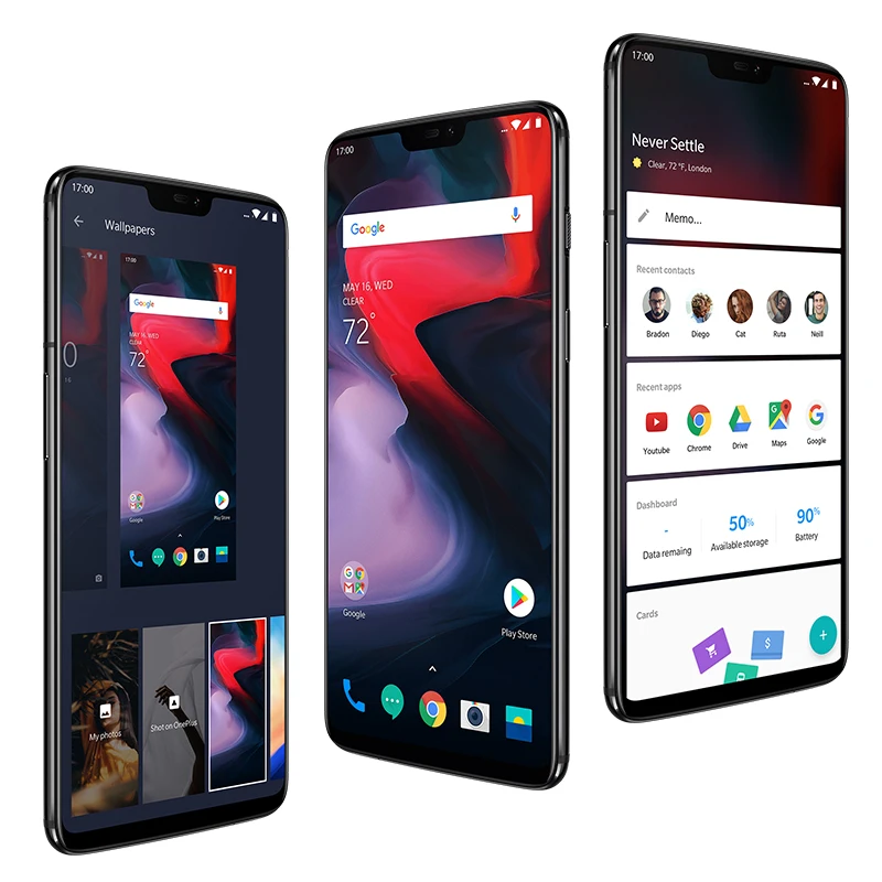 Oneplus 6, 6 ГБ ОЗУ, 64 Гб ПЗУ, мобильный телефон, Восьмиядерный процессор Snapdragon 845, AI, двойная камера 20 Мп+ 16 МП, 6,28 дюймов, 19:9, полный экран, NFC