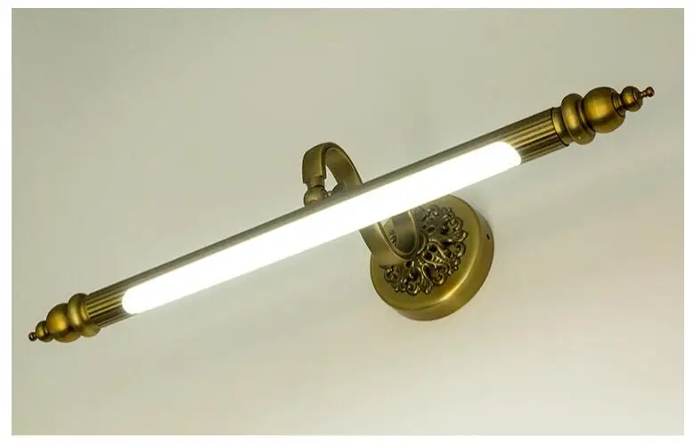 48 см/57 см/68 см зеркальная лампа для ванной комнаты водонепроницаемый Ретро Бронзовый Шкаф туалетный зеркальный светильник s светодиодный настенный светильник светодиодный светильник настенный светильник