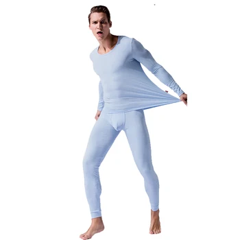 

Male Winter Keep Warm O-neck Thermal Underwear Sets Mens Long Johns Solid Undershirts Trousers Modal Man Legging masculina XXXL