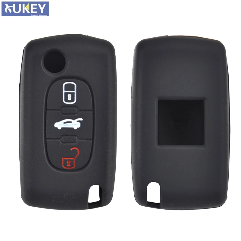 

3 Button Silicone Car Remote Key Fob Shell Cover Case For Citroen C4 C5 C6 Picasso For Peugeot 207 307 308 607 CC CW