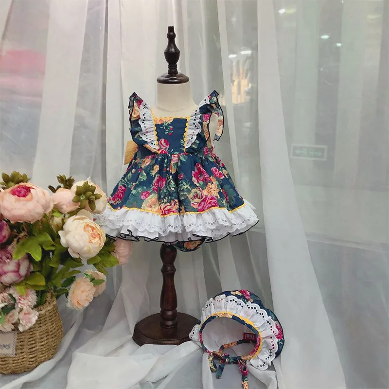 

2019Summer New Arrivals Baby Girls Cotton Fashion Black Floral Tutu Dress Baby Birthday Party Wedding Toddler Girls Soft Dress