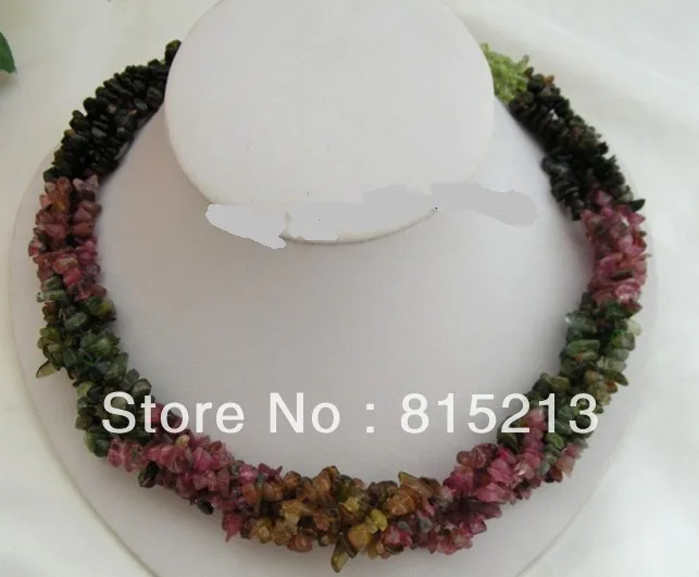 

FREE SHIPPING>@@> N233 WOW classic 8strands natural red tourmaline green peridot necklace