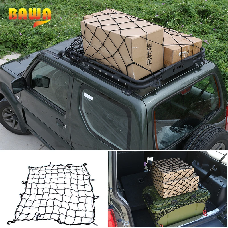 BAWA Trunk Nets Universal Storage Bag With Hooks Nylon Cargo Net Car