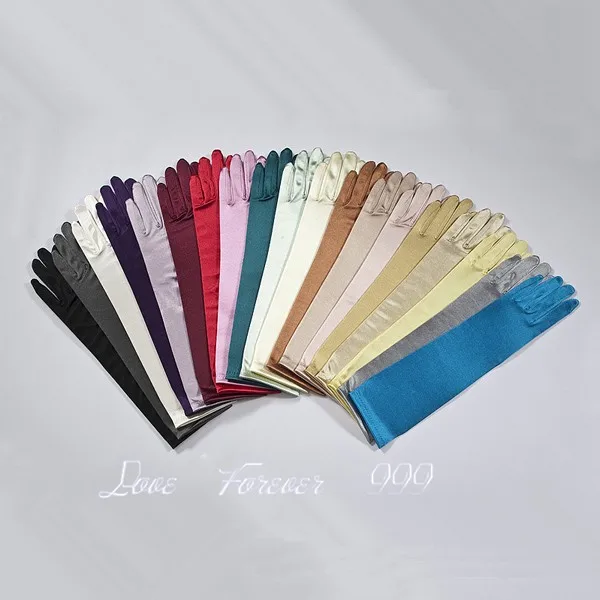 New 2015 Elbow Length Long Wedding Gloves Formal Evening Gloves Elegant Simple Satin Bridal Gloves For Wedding (1)