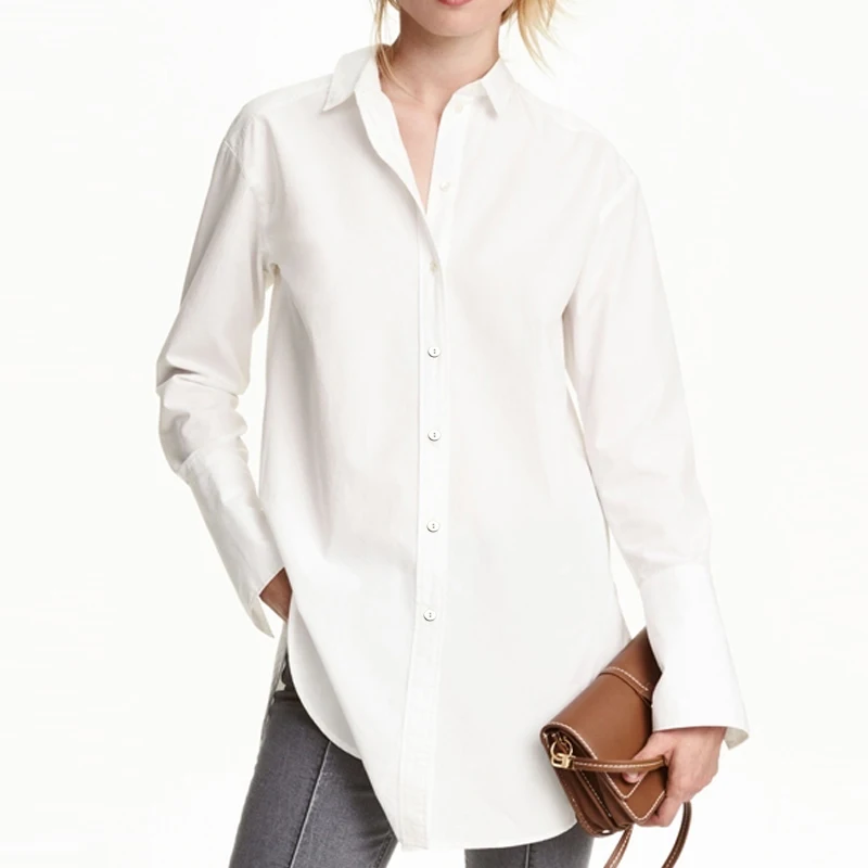 

Women Blouse Shirt Spring Summer Woman Blouses Office Lady OL Elegant Loose Tops Plus Size White Casual Blouses