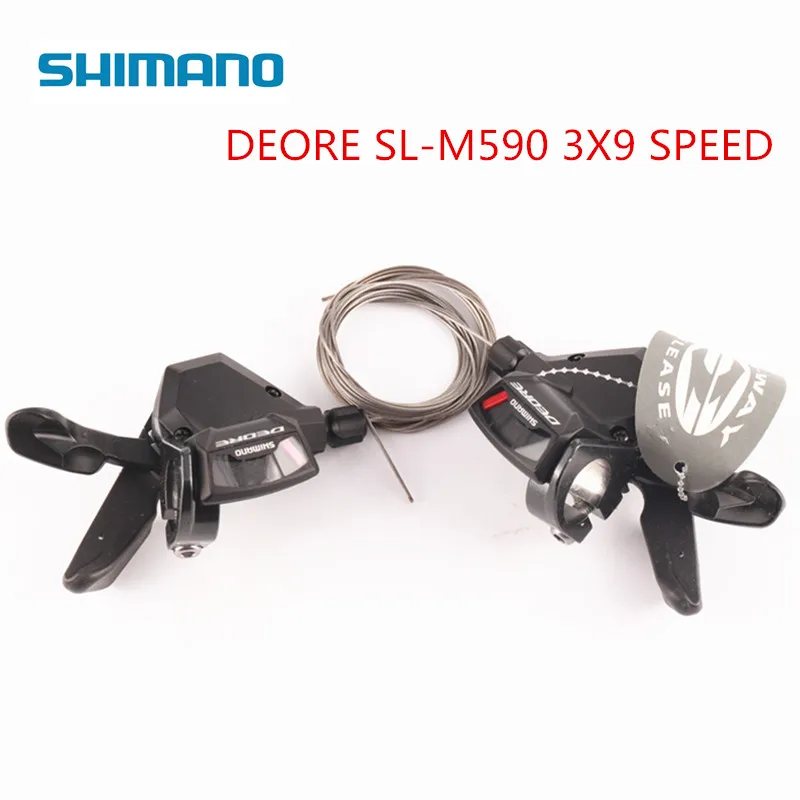 Shimano DEORE SL M590 9 S 27 S 9 سرعة الدراجة شيفتر رافعة الزناد MTB دراجة أجزاء المغيرون مع كابل زوج واحد Shimano DEORE SL M590 9 S 27 S 9 سرعة الدراجة شيفتر رافعة الزناد MTB دراجة أجزاء المغيرون مع كابل زوج واحد