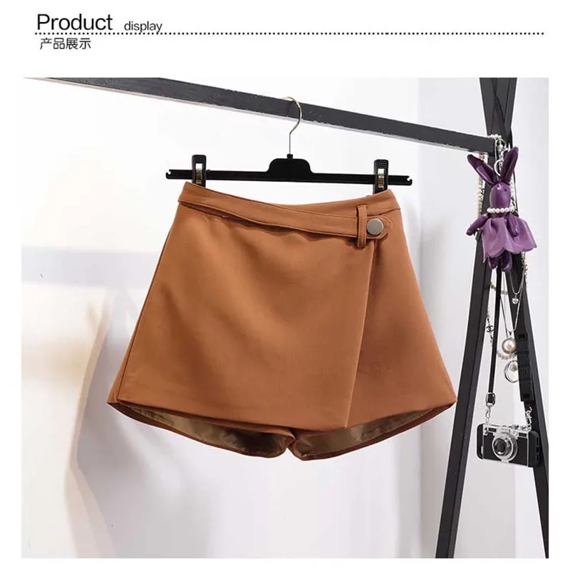 MISSFEBPLUM Summer Shorts For Women 2017 High Waist Casual Irregular Wide Leg Short Slim Cotton Plus Size Solid Shorts Skirts