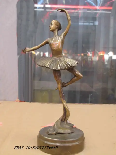 

11"Western Art Bronze sculpture Terpsichorean Ballet Ballerina dance dancer st Garden Decoration 100% real Brass Bronze