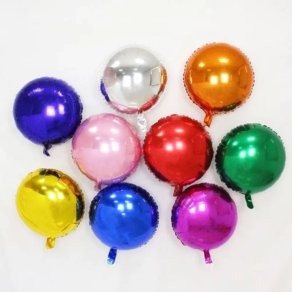 5 Pcs 18 inch Colorful Round Aluminum Foil Balloon For Baby Shower