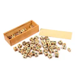 Деревянный Монтессори детские игрушки буквы блоки коробка дошкольных образовательных обучающие игрушки для От 1 до 3 лет подарок на день